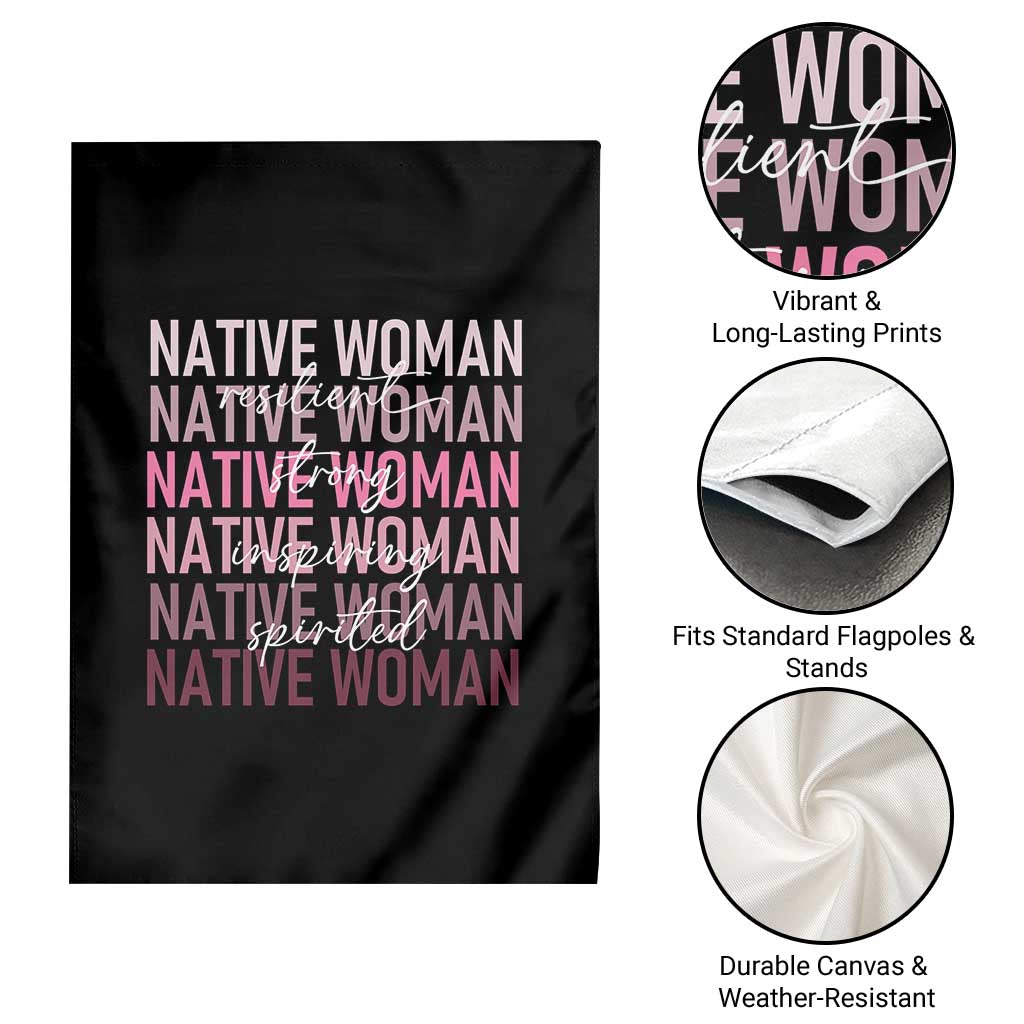 Native Woman Resilient Strong Inspiring Spirited Garden Flag American Indian Pride - Wonder Print Shop