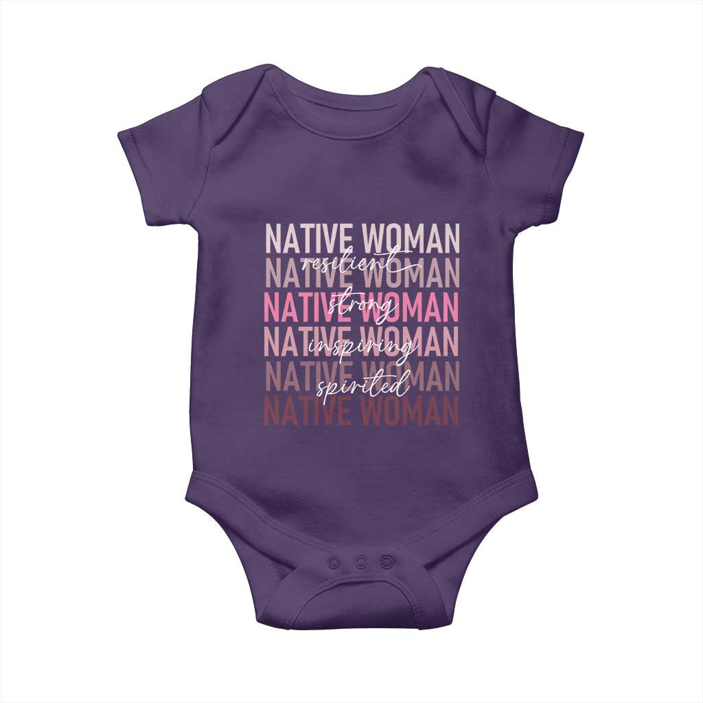 Native Woman Resilient Strong Inspiring Spirited Baby Onesie American Indian Pride - Wonder Print Shop