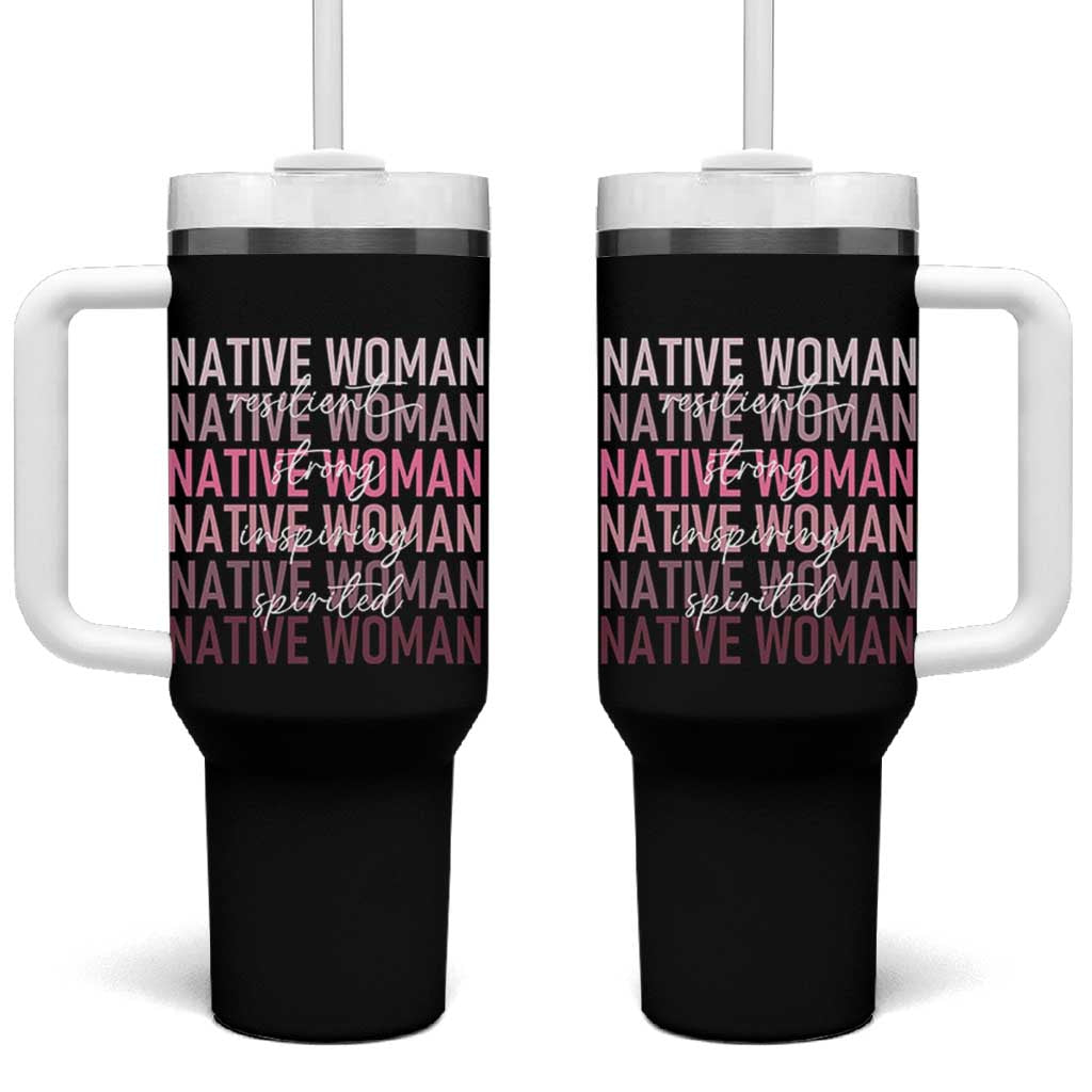 Native Woman Resilient Strong Inspiring Spirited Tumbler With Handle American Indian Pride - Wonder Print Shop