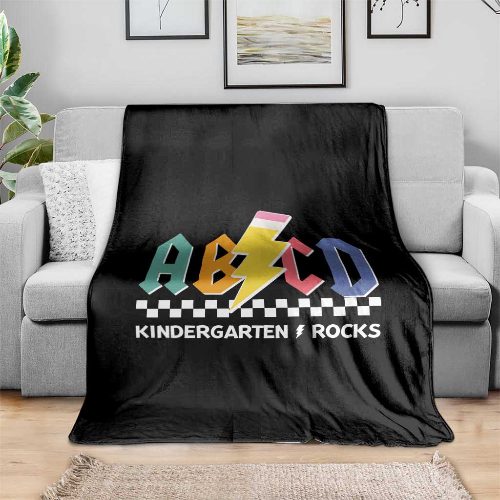 ABCD Kindergarten Rock And Roll Throw Blanket Teachers Back To School - Wonder Print Shop