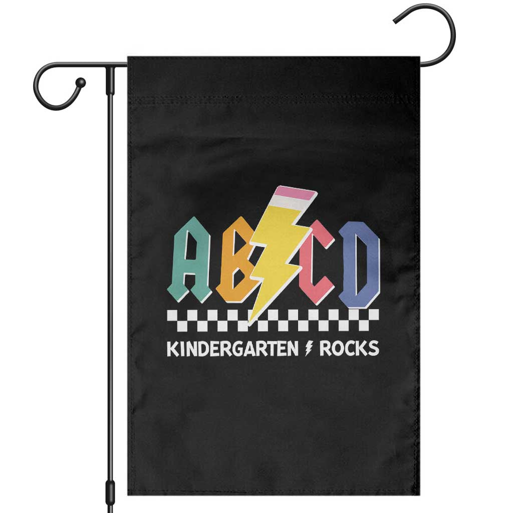 ABCD Kindergarten Rock And Roll Garden Flag Teachers Back To School - Wonder Print Shop