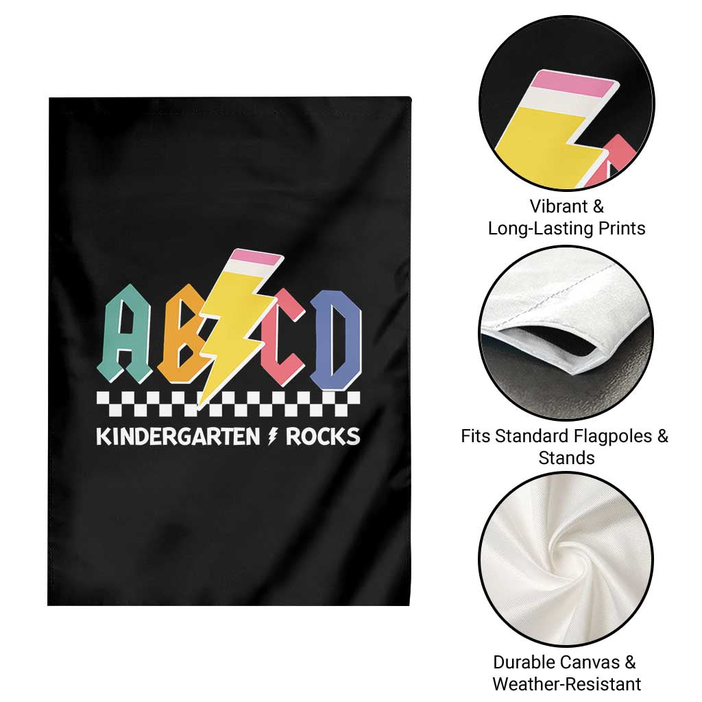 ABCD Kindergarten Rock And Roll Garden Flag Teachers Back To School - Wonder Print Shop