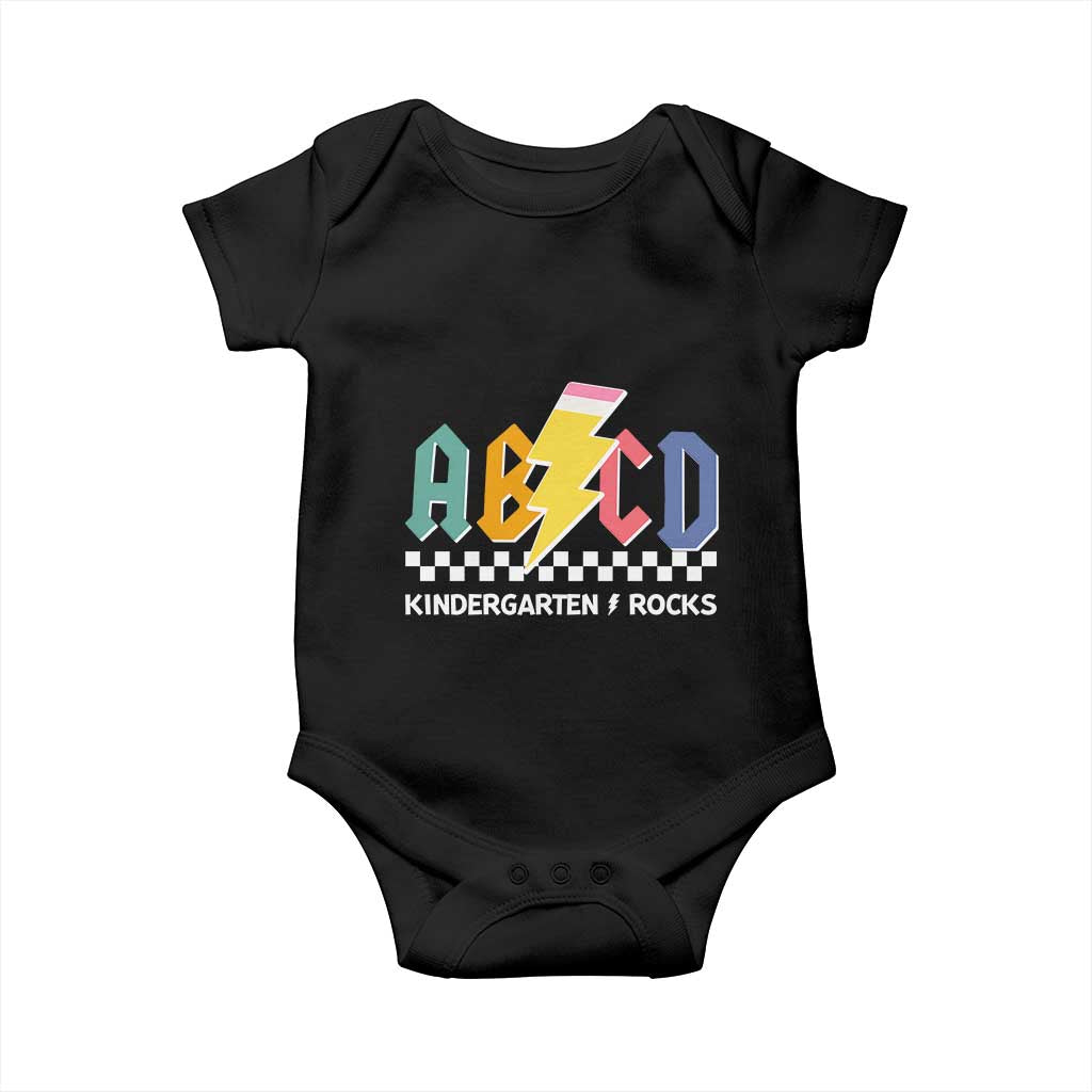 ABCD Kindergarten Rock And Roll Baby Onesie Teachers Back To School - Wonder Print Shop