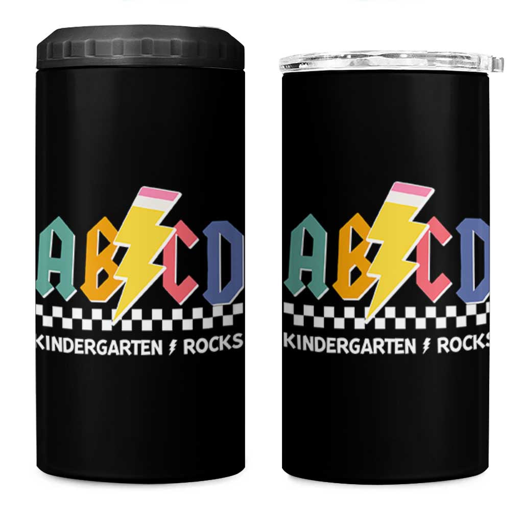 ABCD Kindergarten Rock And Roll 4 in 1 Can Cooler Tumbler Teachers Back To School - Wonder Print Shop