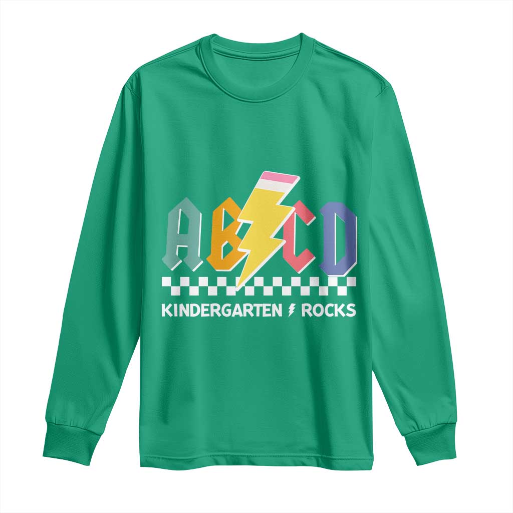 ABCD Kindergarten Rock And Roll Long Sleeve Shirt Teachers Back To School - Wonder Print Shop