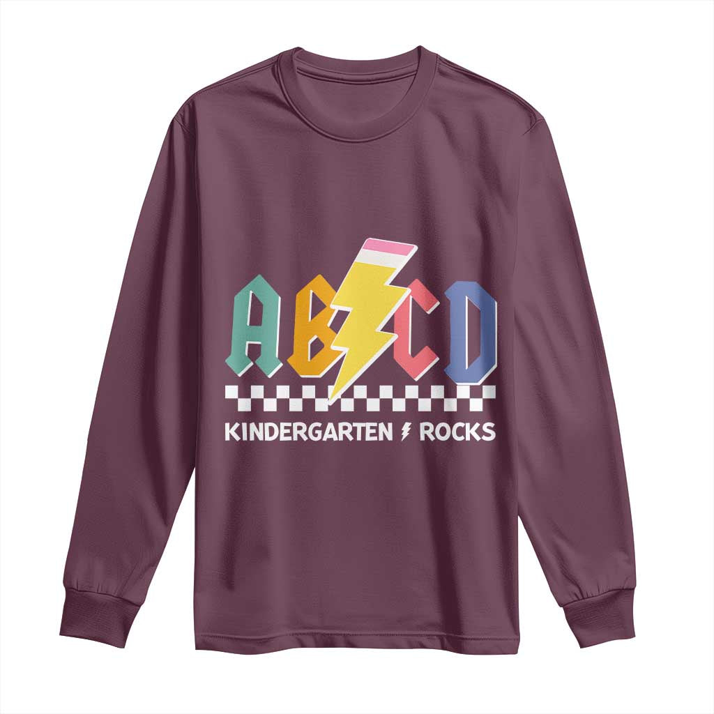 ABCD Kindergarten Rock And Roll Long Sleeve Shirt Teachers Back To School - Wonder Print Shop