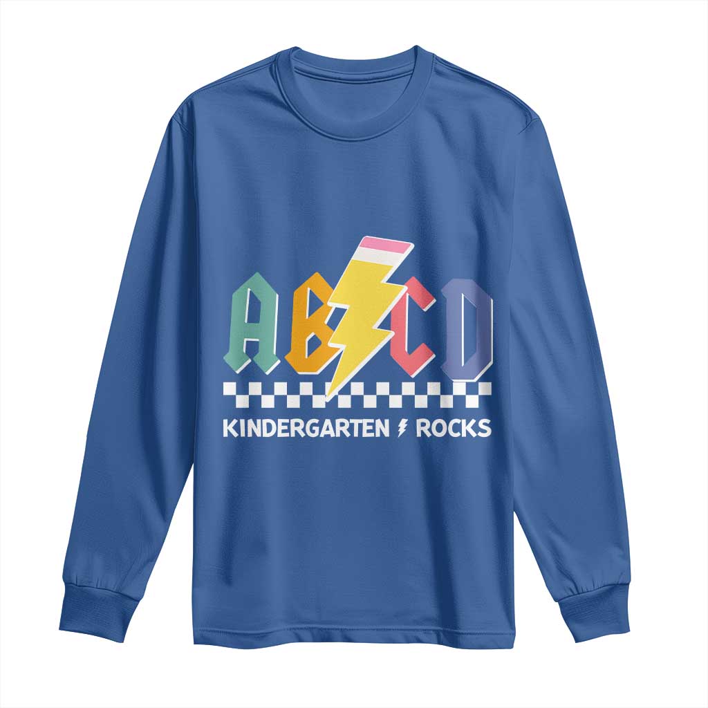 ABCD Kindergarten Rock And Roll Long Sleeve Shirt Teachers Back To School - Wonder Print Shop