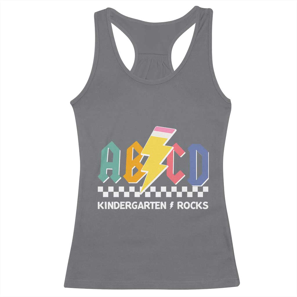 ABCD Kindergarten Rock And Roll Racerback Tank Top Teachers Back To School - Wonder Print Shop