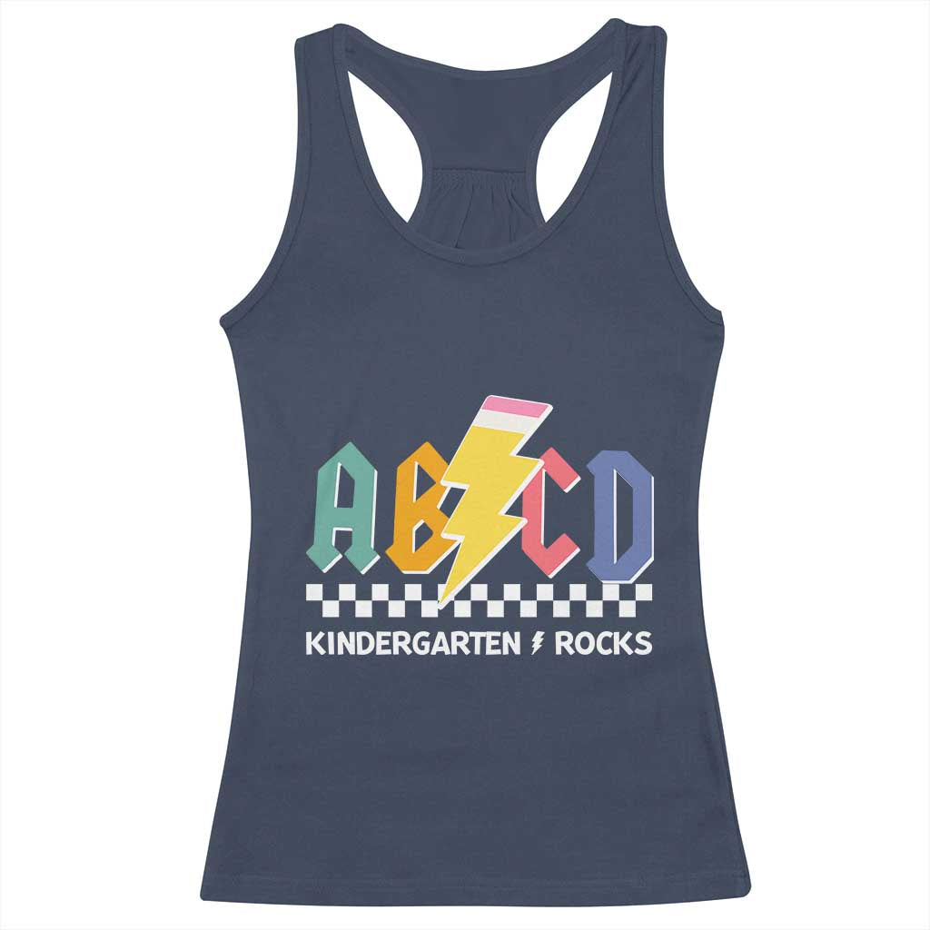 ABCD Kindergarten Rock And Roll Racerback Tank Top Teachers Back To School - Wonder Print Shop