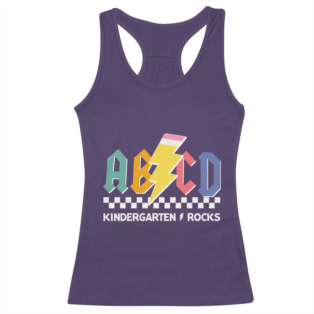 ABCD Kindergarten Rock And Roll Racerback Tank Top Teachers Back To School - Wonder Print Shop