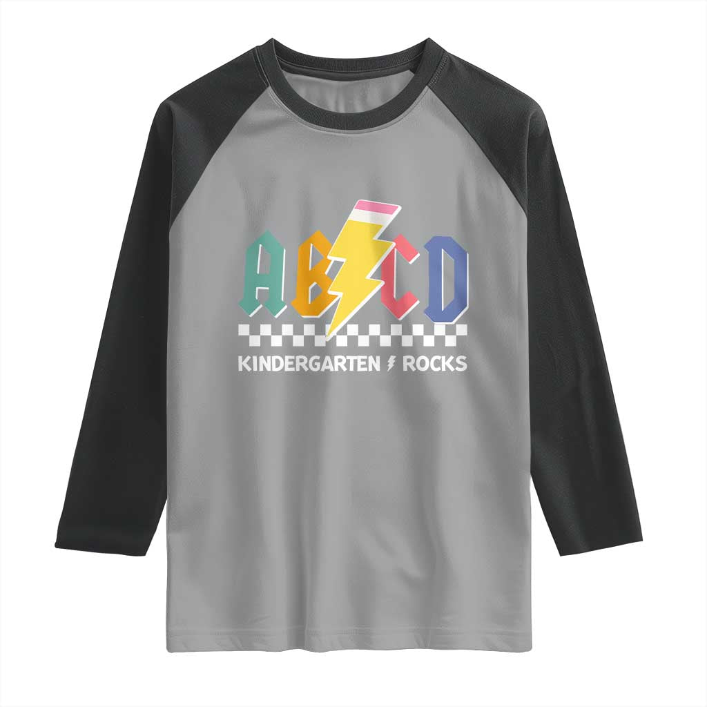 ABCD Kindergarten Rock And Roll Raglan Shirt Teachers Back To School - Wonder Print Shop