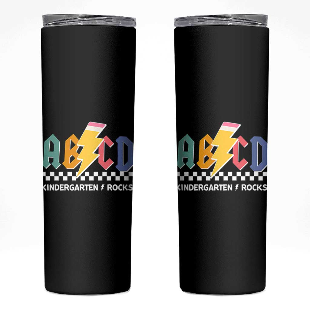 ABCD Kindergarten Rock And Roll Skinny Tumbler Teachers Back To School - Wonder Print Shop