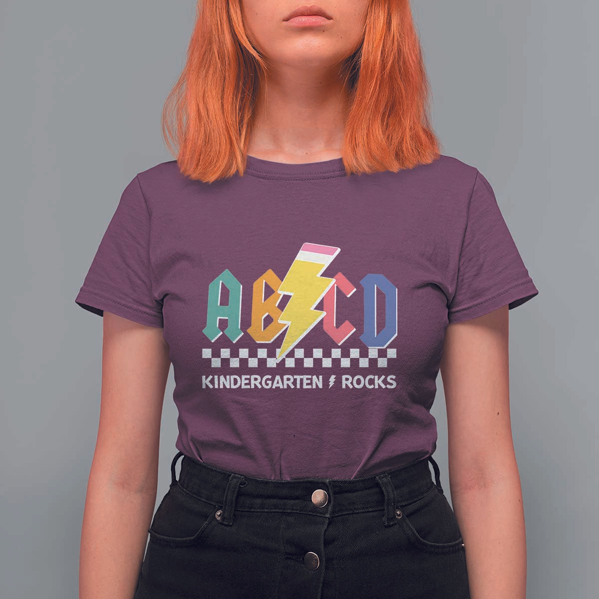 ABCD Kindergarten Rock And Roll T Shirt For Women Teachers Back To School - Wonder Print Shop