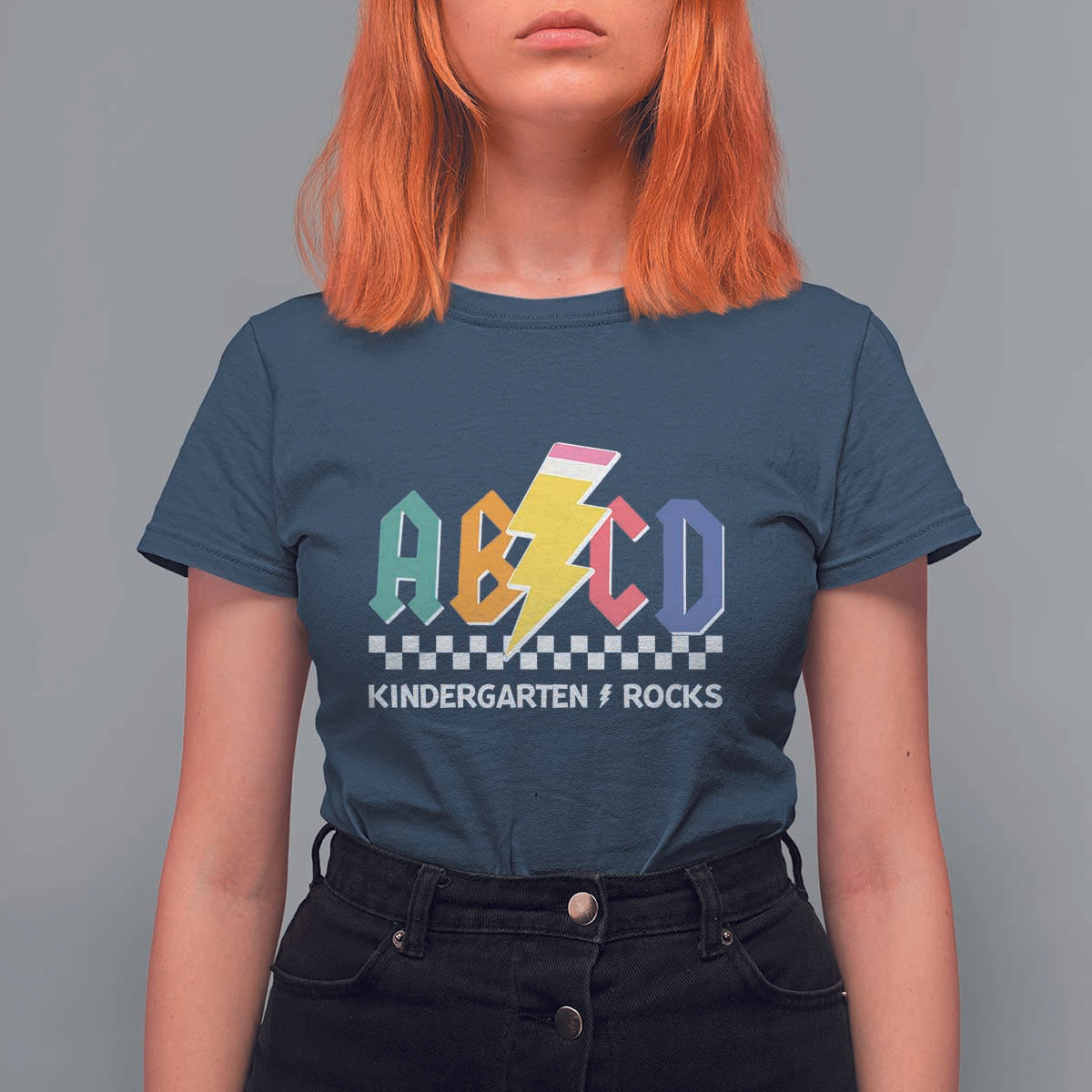 ABCD Kindergarten Rock And Roll T Shirt For Women Teachers Back To School - Wonder Print Shop