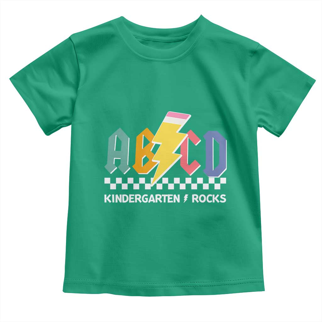 ABCD Kindergarten Rock And Roll Toddler T Shirt Teachers Back To School - Wonder Print Shop