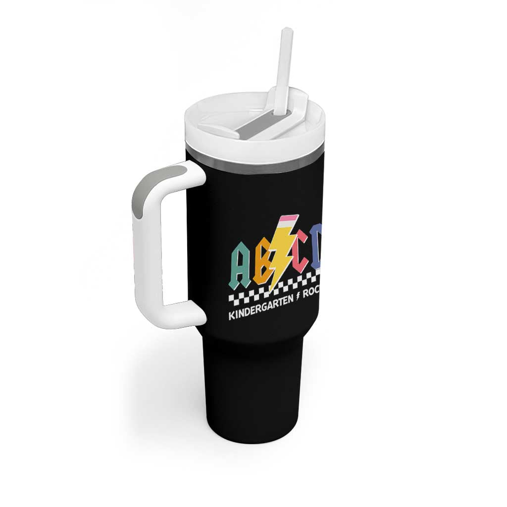 ABCD Kindergarten Rock And Roll Tumbler With Handle Teachers Back To School - Wonder Print Shop