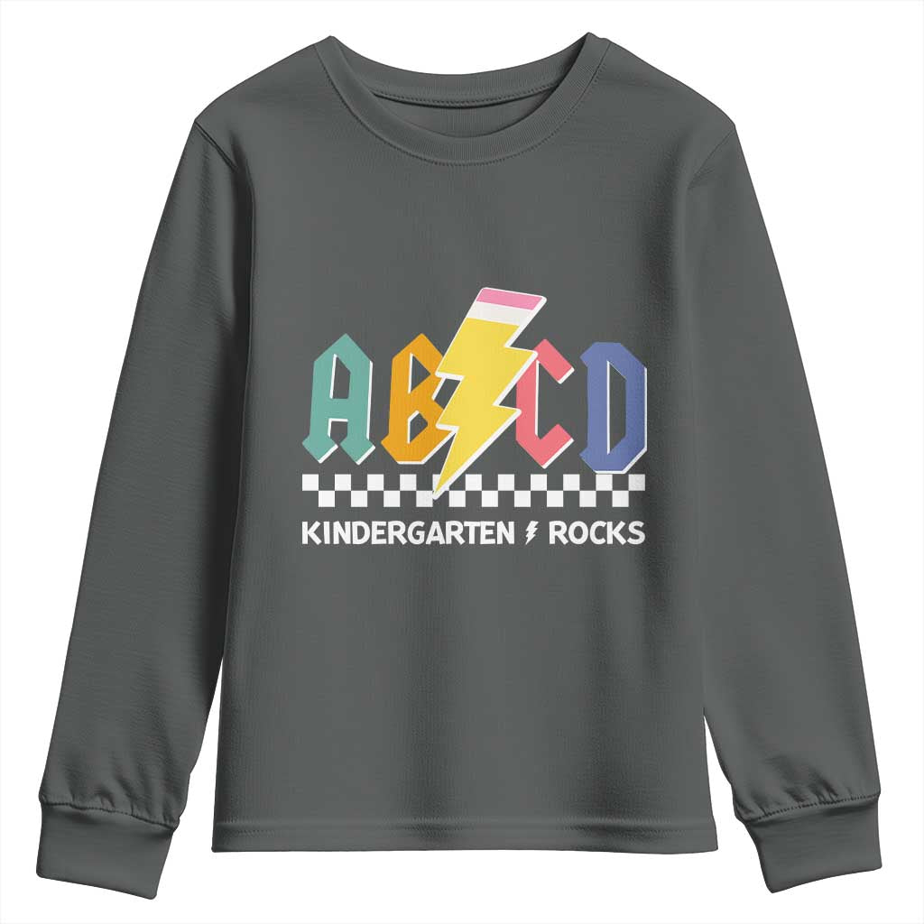 ABCD Kindergarten Rock And Roll Youth Sweatshirt Teachers Back To School - Wonder Print Shop