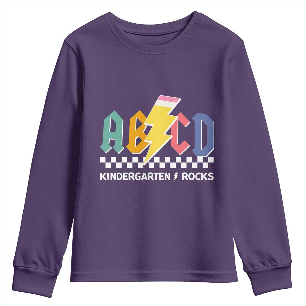 ABCD Kindergarten Rock And Roll Youth Sweatshirt Teachers Back To School - Wonder Print Shop