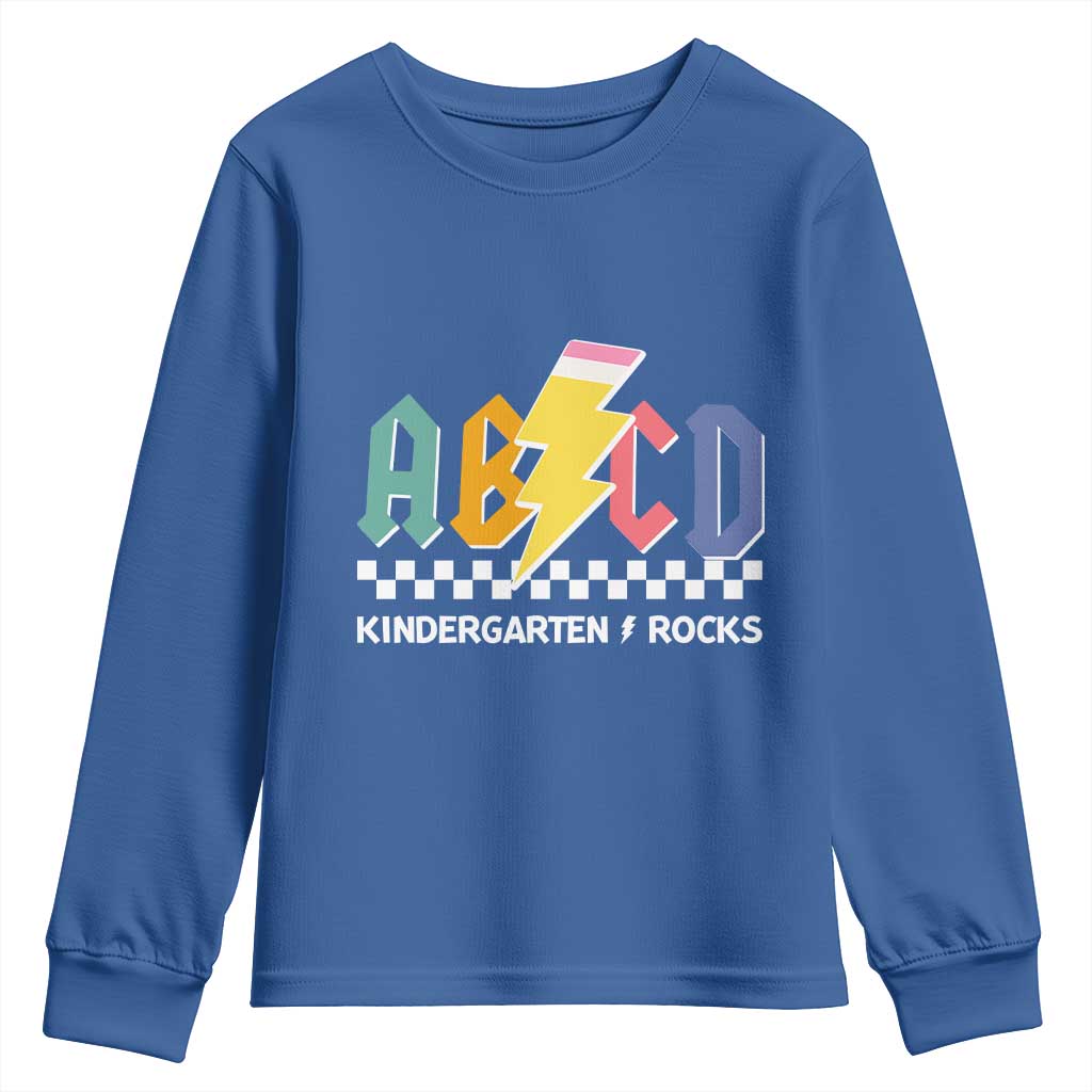 ABCD Kindergarten Rock And Roll Youth Sweatshirt Teachers Back To School - Wonder Print Shop