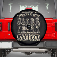 Native American Warrior Spare Tire Cover The Language They Were Forbidden To Speak Saved This Nation - Wonder Print Shop