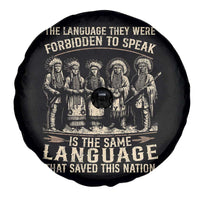 Native American Warrior Spare Tire Cover The Language They Were Forbidden To Speak Saved This Nation - Wonder Print Shop