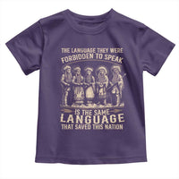 Native American Warrior Toddler T Shirt The Language They Were Forbidden To Speak Saved This Nation - Wonder Print Shop