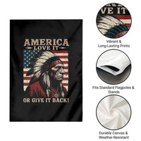 America Love It Or Give It Back Garden Flag Native American Chiefs Vintage USA Flag - Wonder Print Shop