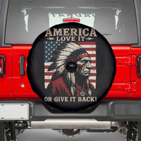 America Love It Or Give It Back Spare Tire Cover Native American Chiefs Vintage USA Flag - Wonder Print Shop