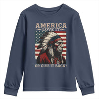America Love It Or Give It Back Youth Sweatshirt Native American Chiefs Vintage USA Flag - Wonder Print Shop