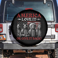 America Love It Or Give It Back Spare Tire Cover Native American Chiefs USA Flag - Wonder Print Shop