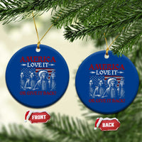 America Love It Or Give It Back Ceramic Ornament Native American Chiefs USA Flag