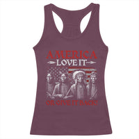 America Love It Or Give It Back Racerback Tank Top Native American Chiefs USA Flag - Wonder Print Shop