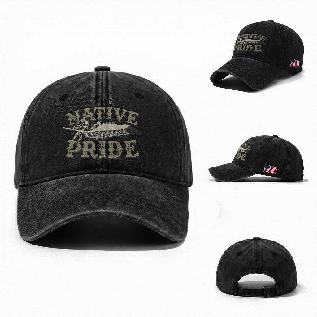 Native Pride Washed Cotton Baseball Cap Native Indian American Day Indigenous Native American