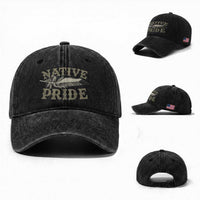 Native Pride Washed Cotton Baseball Cap Native Indian American Day Indigenous Native American