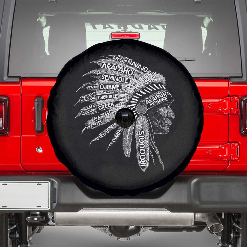 Native American Tribes Spare Tire Cover Vintage Indian American Chief - Wonder Print Shop