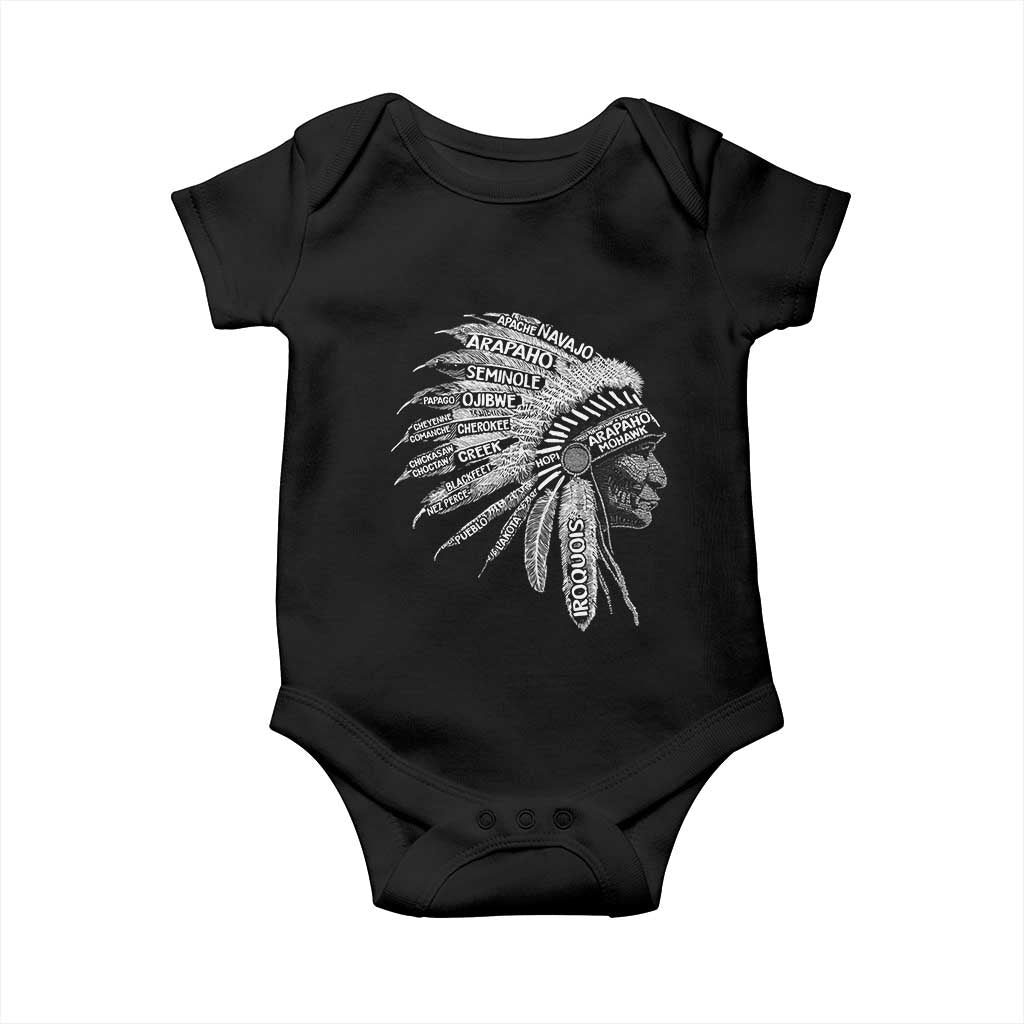 Native American Tribes Baby Onesie Vintage Indian American Chief - Wonder Print Shop
