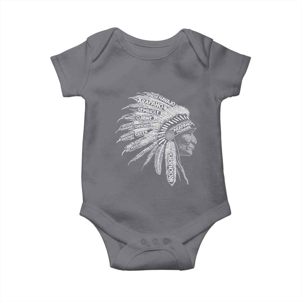 Native American Tribes Baby Onesie Vintage Indian American Chief - Wonder Print Shop
