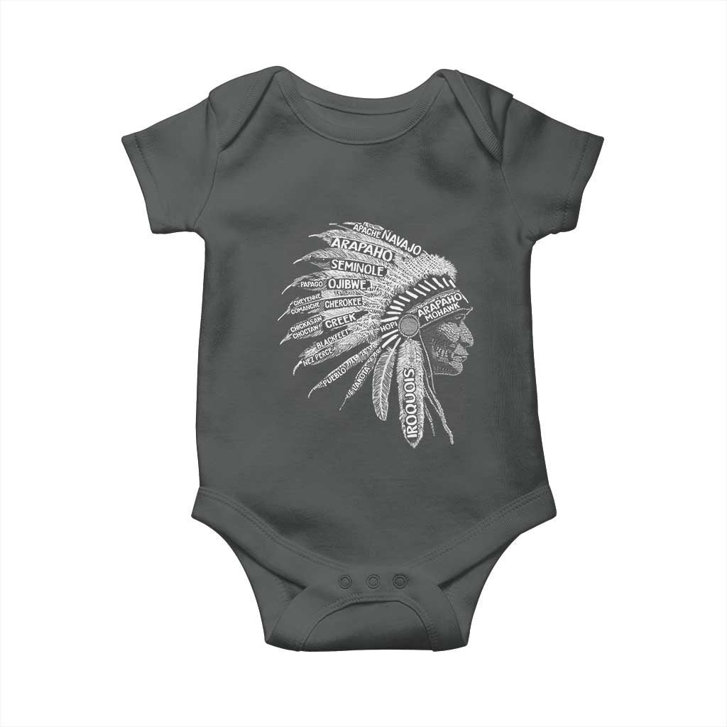 Native American Tribes Baby Onesie Vintage Indian American Chief - Wonder Print Shop