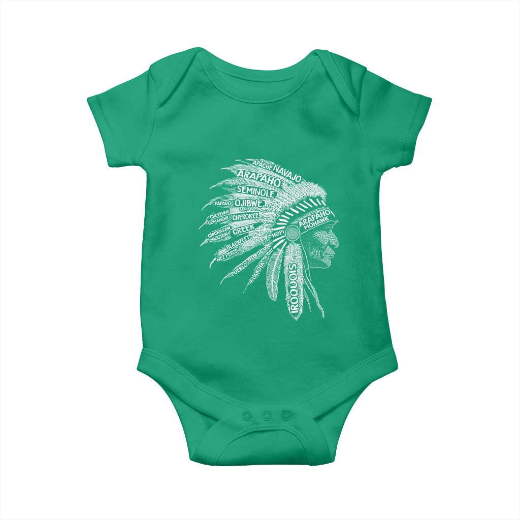 Native American Tribes Baby Onesie Vintage Indian American Chief - Wonder Print Shop