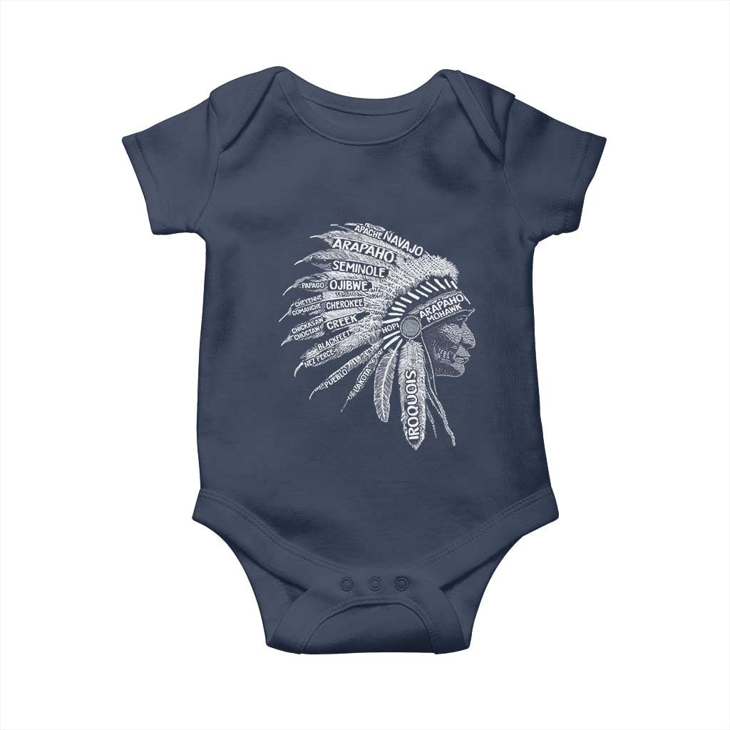 Native American Tribes Baby Onesie Vintage Indian American Chief - Wonder Print Shop