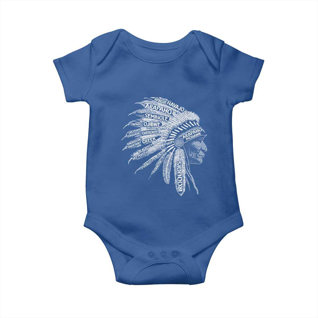 Native American Tribes Baby Onesie Vintage Indian American Chief - Wonder Print Shop