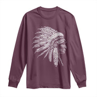 Native American Tribes Long Sleeve Shirt Vintage Indian American Chief - Wonder Print Shop