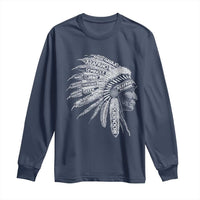 Native American Tribes Long Sleeve Shirt Vintage Indian American Chief - Wonder Print Shop