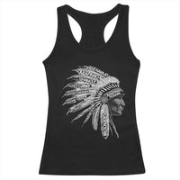 Native American Tribes Racerback Tank Top Vintage Indian American Chief - Wonder Print Shop