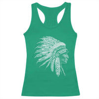 Native American Tribes Racerback Tank Top Vintage Indian American Chief - Wonder Print Shop