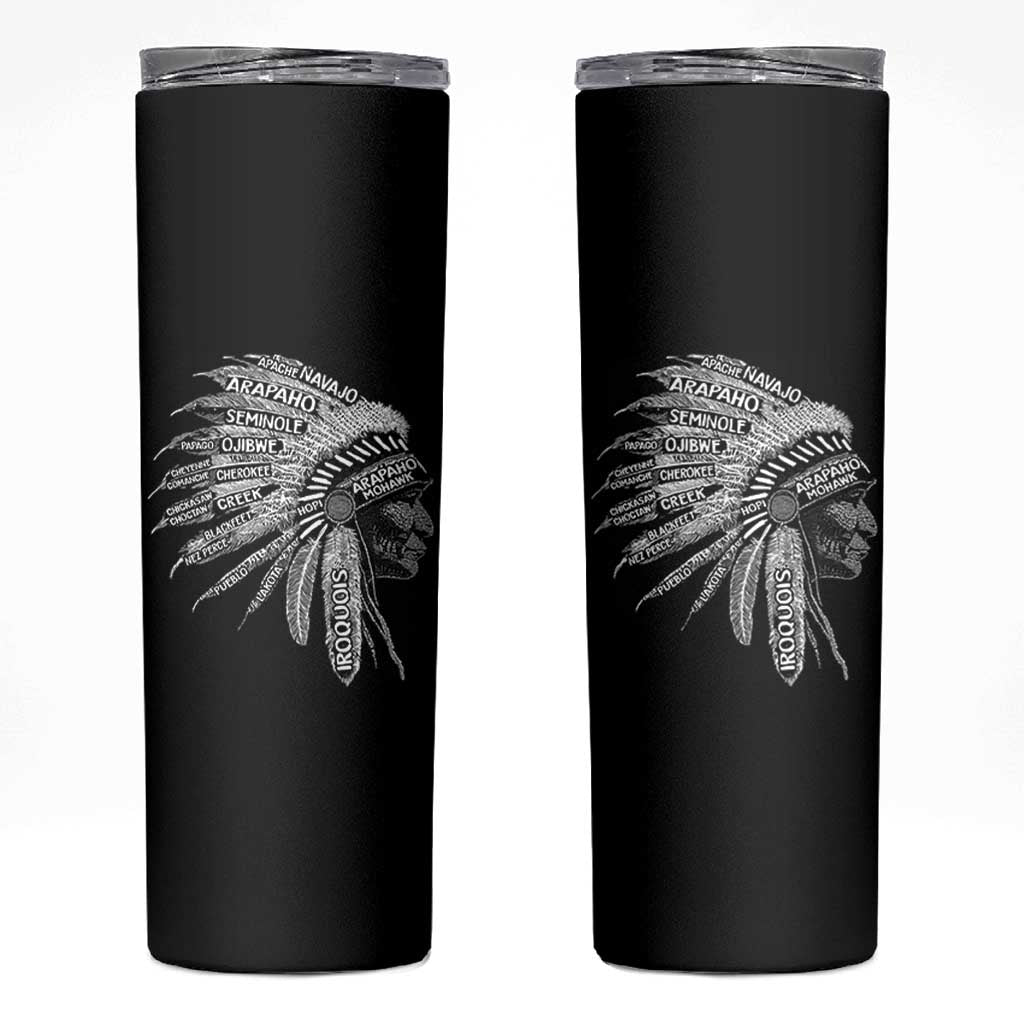 Native American Tribes Skinny Tumbler Vintage Indian American Chief - Wonder Print Shop
