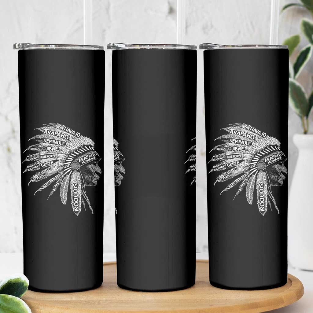 Native American Tribes Skinny Tumbler Vintage Indian American Chief - Wonder Print Shop