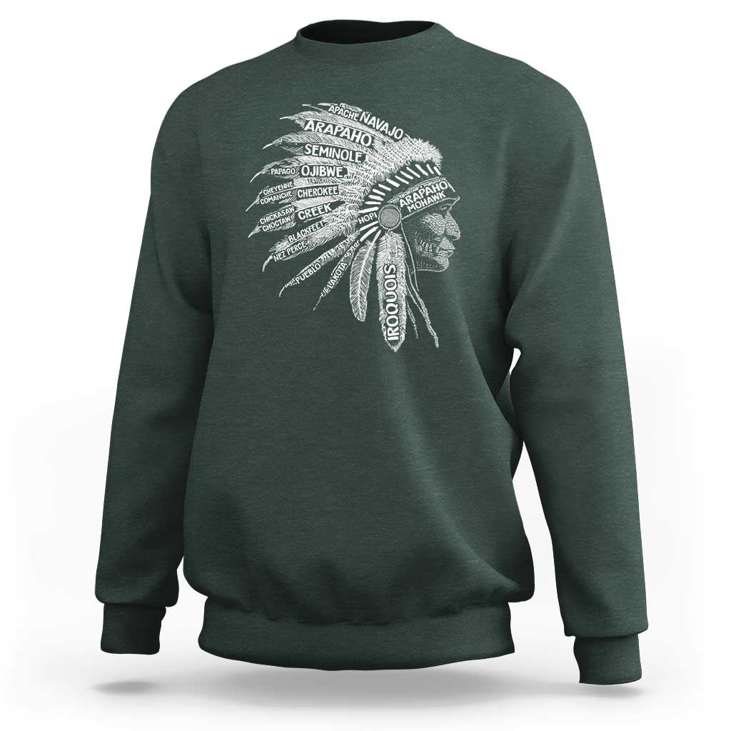 Native American Tribes Sweatshirt Vintage Indian American Chief - Wonder Print Shop