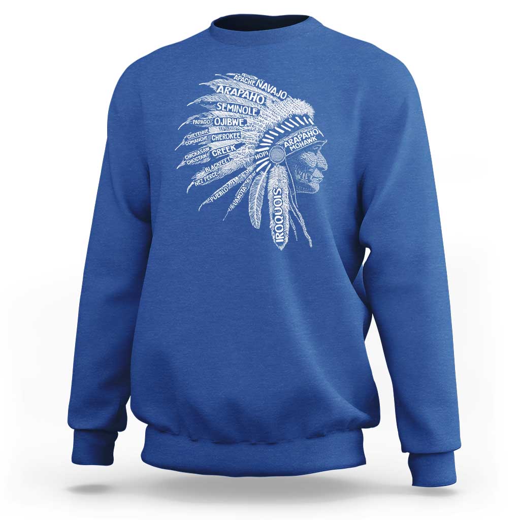 Native American Tribes Sweatshirt Vintage Indian American Chief - Wonder Print Shop