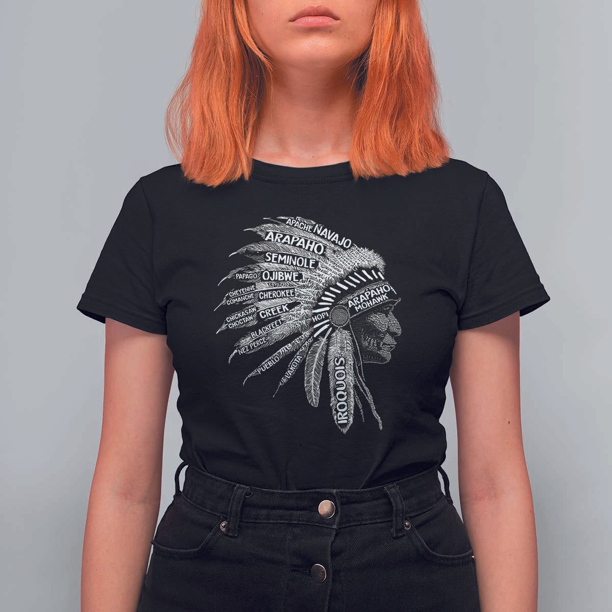 Native American Tribes T Shirt For Women Vintage Indian American Chief - Wonder Print Shop